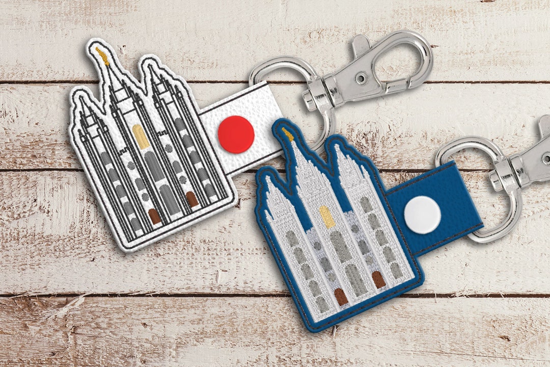 LDS Salt Lake City Temple ITH Key Fob Applique Embroidery File - Etsy