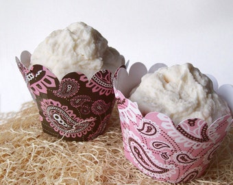 Bandanna Cupcake Wrappers Printable PDF - Multiple Color Options Included