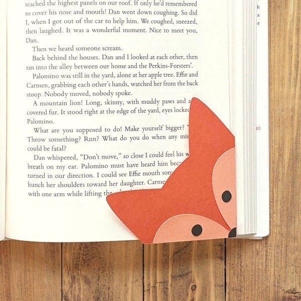 Fox Face Papercut Corner Bookmark SVG File