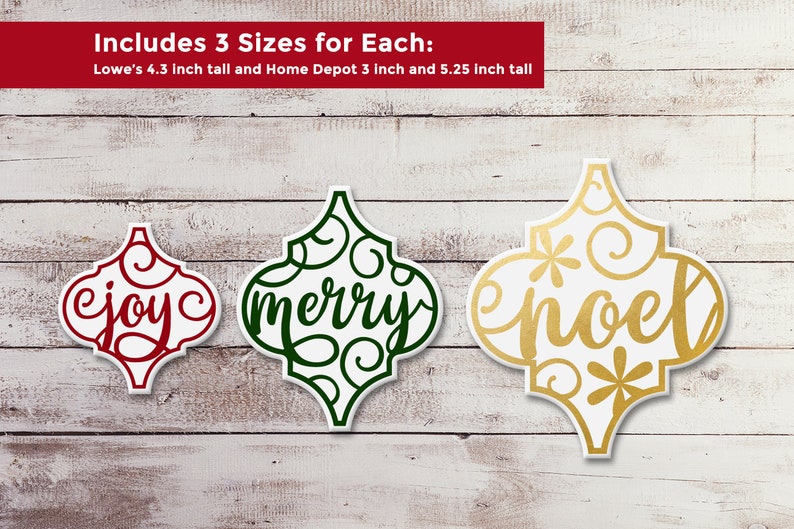 Download Arabesque Tile Christmas Words Ornament Trio SVG Design | Etsy
