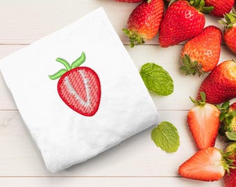 Sliced Strawberry Mini Embroidery File