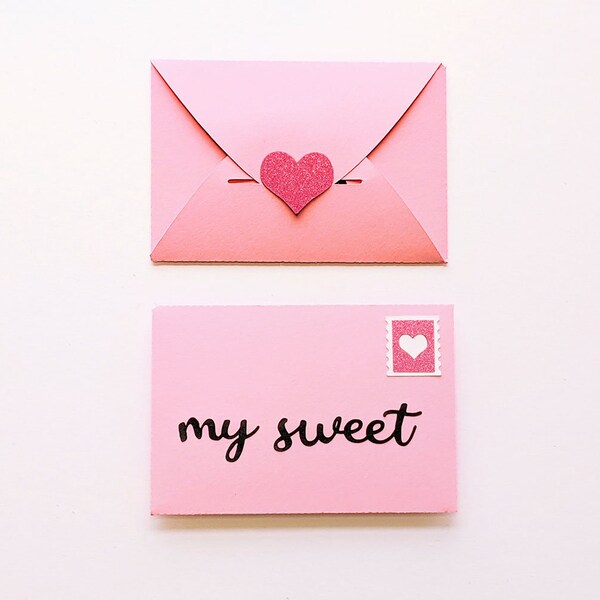 Valentine's Day Envelope Gift Card Holder SVG Design