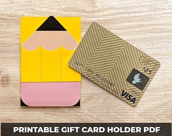 Printable Pencil Gift Card Holder PDF