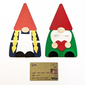 Gnome Gift Card Holder Duo SVG Archivo