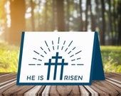 He Is Risen Papercut Easter Card SVG Cutting Template