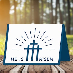 He Is Risen Papierschnitt Osterkarte SVG Schneidevorlage