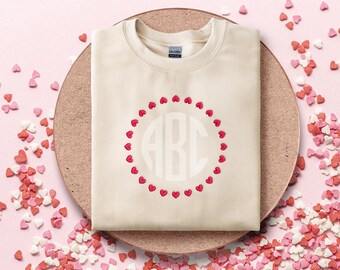 Herz Umrandung Rund Monogramm Rahmen Stickdatei