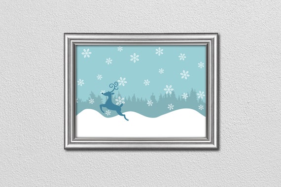 Download Free Seamless Winter Snow Scene With Deer Svg File Etsy SVG DXF Cut File