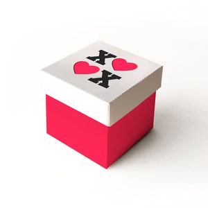 XOXO Herzen Würfeldose mit Deckel SVG Design