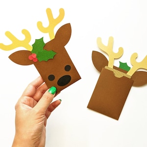 Reindeer Face Gift Card Holder SVG Design