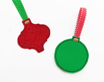 No-Fray Stoff Weihnachtsanhänger ITH Applikation Stickdatei Duo