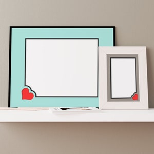 Layered Photo Mat with Heart Cutout SVG File Cutting Template
