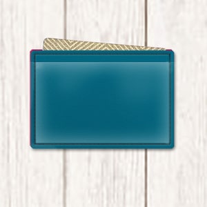 Cartera delgada con tarjetero y bolsillo para identificación Diseño de bordado con apliques ITH