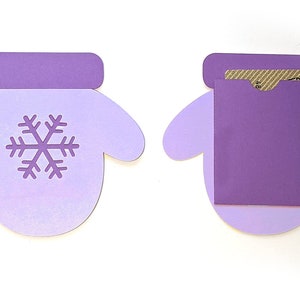 Fäustlinge mit Schneeflocke Geschenkkartenhalter SVG Design
