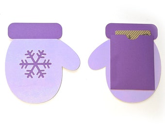 Mitten with Snowflake Gift Card Holder SVG Design