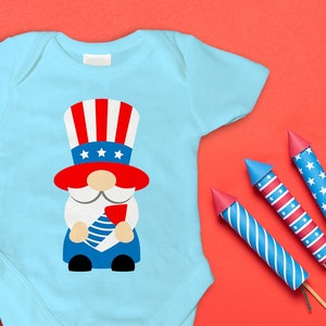 Gnome patriotique avec fichier SVG Oncle Sam Hat