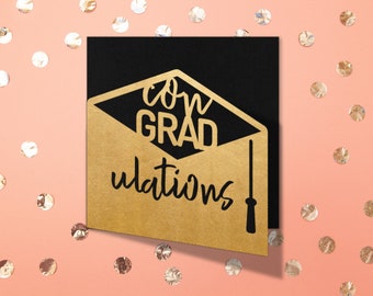 ConGRADulations Layered Papercut Graduation Card SVG Cutting Template