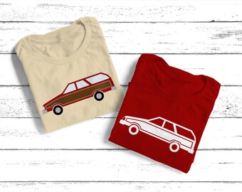 Retro Station Wagon with Wood Paneling SVG File