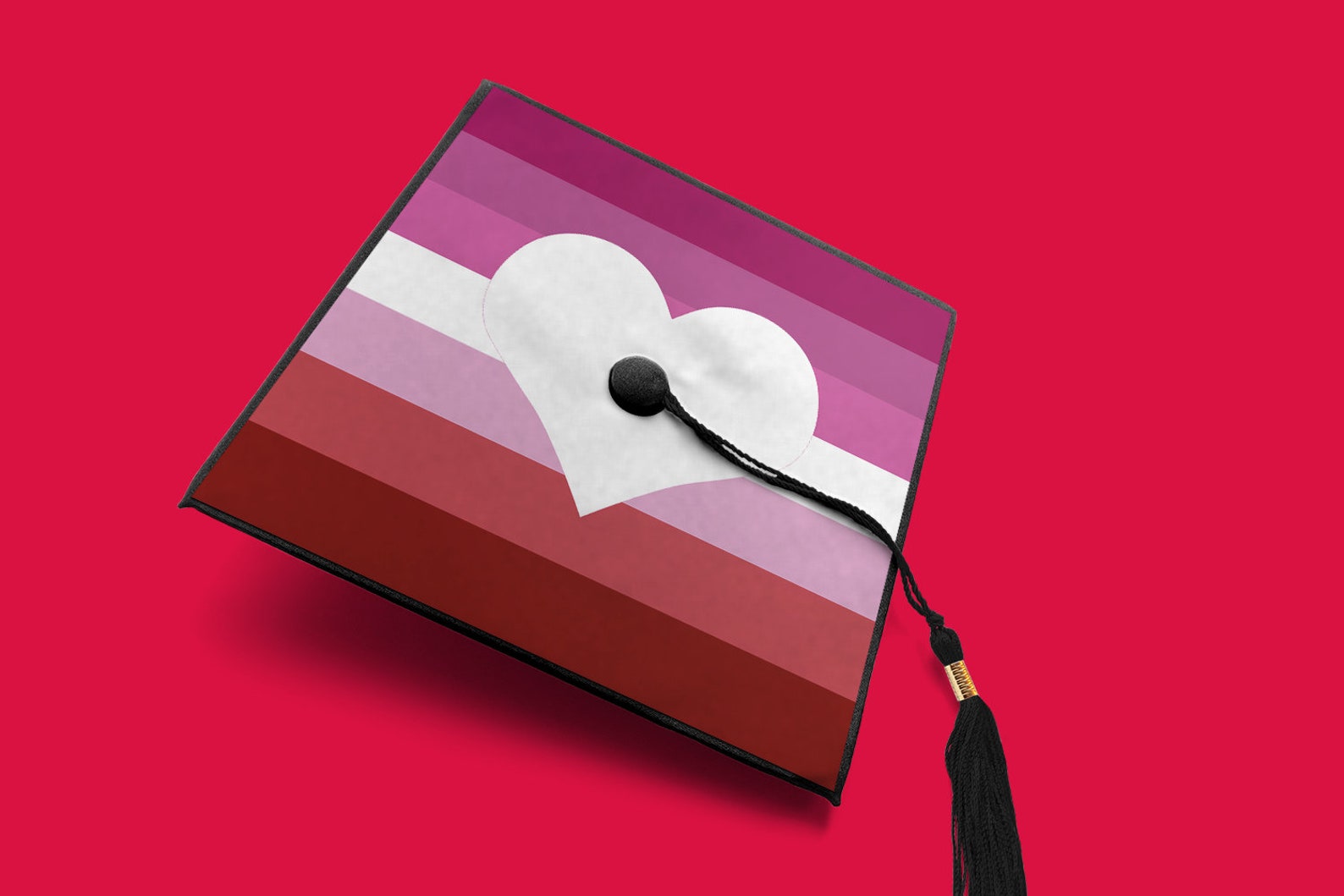 LGBT Pride Stripes With Heart Graduation Cap Decoration SVG for Cut or ...