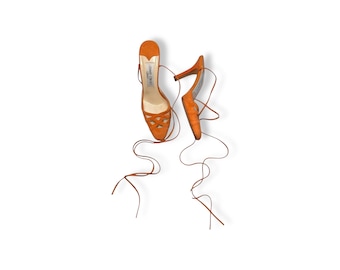 Vintage Jimmy Choo Lace Up Mules