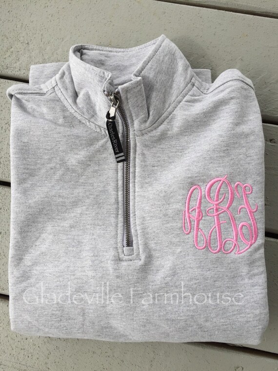 Items similar to Monogrammed Quarter Zip Sweatshirt on Etsy
