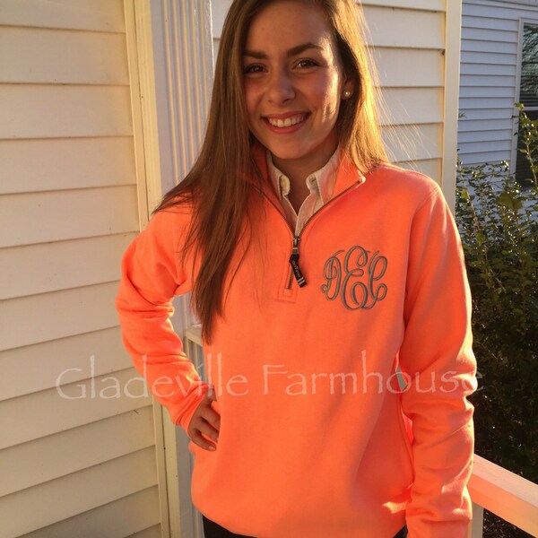 Monogrammed Quarter Zip Sweatshirt
