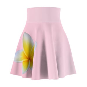 Floral Women&#39;s Skater Skirt, Cute Pink Skater Skirt for Casual Wear, Summer Skirt, Tropical Vibe, Beach Fashion, Gifts for Her