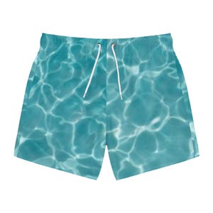 Bañador AOP con diseño de reflejo de agua, shorts de playa para verano, ideal para fiestas en la piscina, ideal para vacaciones, ecológico.