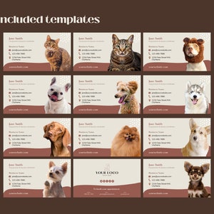 Business card template. For dog groomer, doggie daycare, puppy trainer or pet store. Editable Canva template. image 6