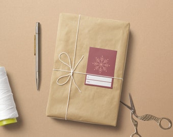 Minimalist Snowflake Christmas Gift Tags: Boho Holiday Labels (PDF)