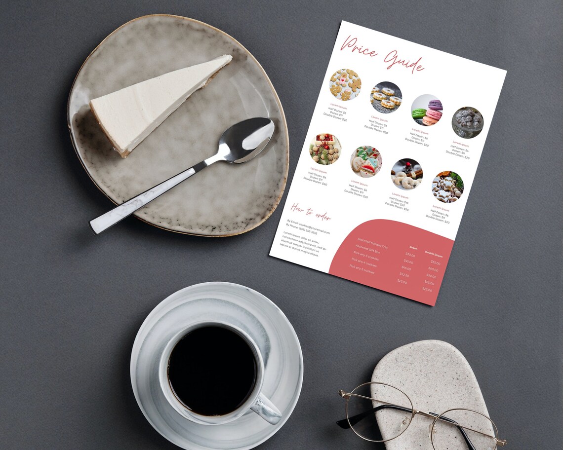 Bakery Price List / Line Sheet Flyer Template 8.5 X 11 Inches Canva