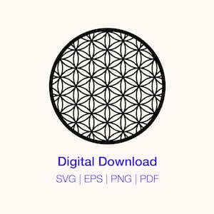 Flower of Life SVG PNG EPS Sacred Geometry Downloadable Clipart