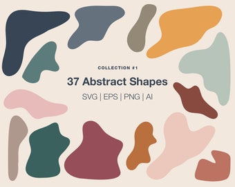 37 hand-drawn organic shapes - svg png eps ai - downloadable clipart