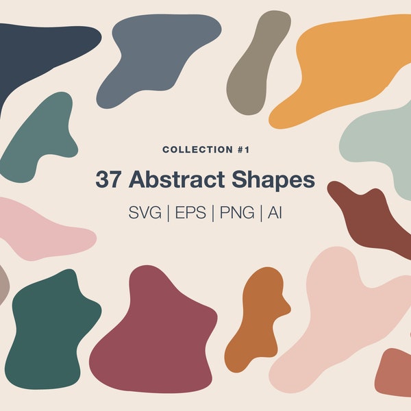 37 hand-drawn organic shapes - svg png eps ai - downloadable clipart