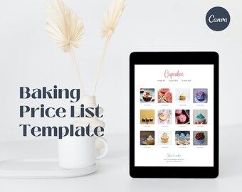 Cupcakes, Cookies, Baking Price List / Line Sheet Flyer Template 8.5 x 11 inches - Canva Template