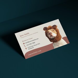 Business card template. For dog groomer, doggie daycare, puppy trainer or pet store. Editable Canva template. image 5