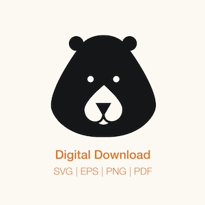 Bear Face SVG PNG EPS Downloadable Clipart