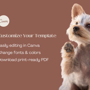 Business card template. For dog groomer, doggie daycare, puppy trainer or pet store. Editable Canva template. image 7