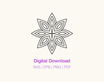 Flower SVG PNG EPS Sacred Geometry Downloadable Clipart