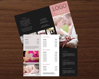 Tri-Fold Brochure Template w/ Price List - Photoshop Template