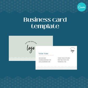 Modèle de carte de visite yoga / holistique - 3,5 x 2 pouces carte de visite américaine standard - Modèle Canva