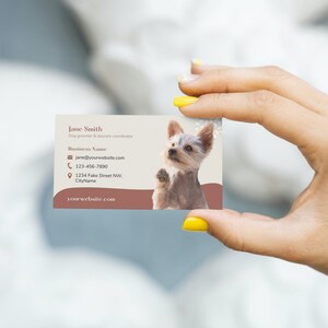 Business card template. For dog groomer, doggie daycare, puppy trainer or pet store. Editable Canva template. image 8