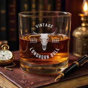 Custom Logo Whiskey Glass – Personalized Engraved Bourbon or Rocks Glass for Groomsmen, Dad, Husband, Corporate, Anniversary Gift