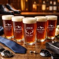 Personalized Groomsmen Pint Glass, Engraved Beer Glass for Wedding Party, Best Man & Groomsman Gift, Custom Wedding Keepsake, Groom Gift