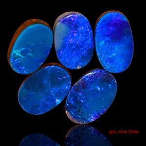Blue Doublet Opal Cabochon: Oval Australian Gemstone for Jewelry Making