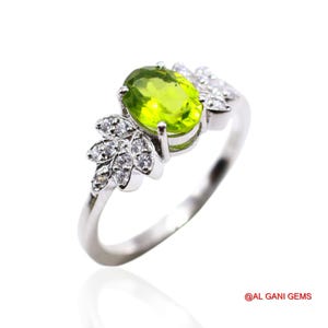 Elegant Peridot Ring Size All Us Sizes, Gemstone Ring, Light Green Solitaire Ring, 925 Sterling Silver Jewelry, Birthday Gift, Ring For Love