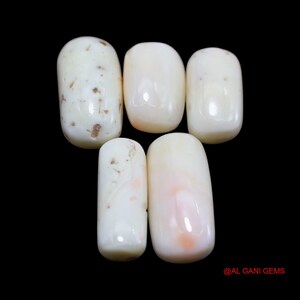 Healing Coral Cabochon, White Italy Coral Gemstone, Tube Shape Loose Coral For Jewelry Making - C-429