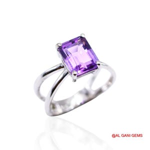 Rare Amethyst Ring Size All Us Sizes, Gemstone Ring, Purple Solitaire Ring, 925 Sterling Silver Jewelry, Birthday Gift, Ring For Mother