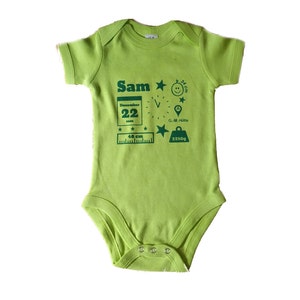 Baby Bodysuit with birth dates individually printed image 1