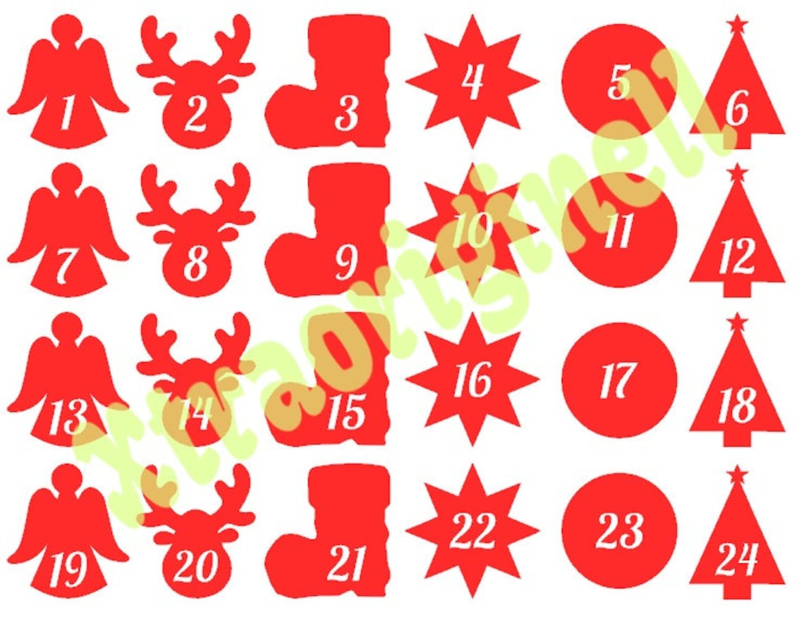 Advent calendar HTV heat transver vinyl diy iron on Etsy